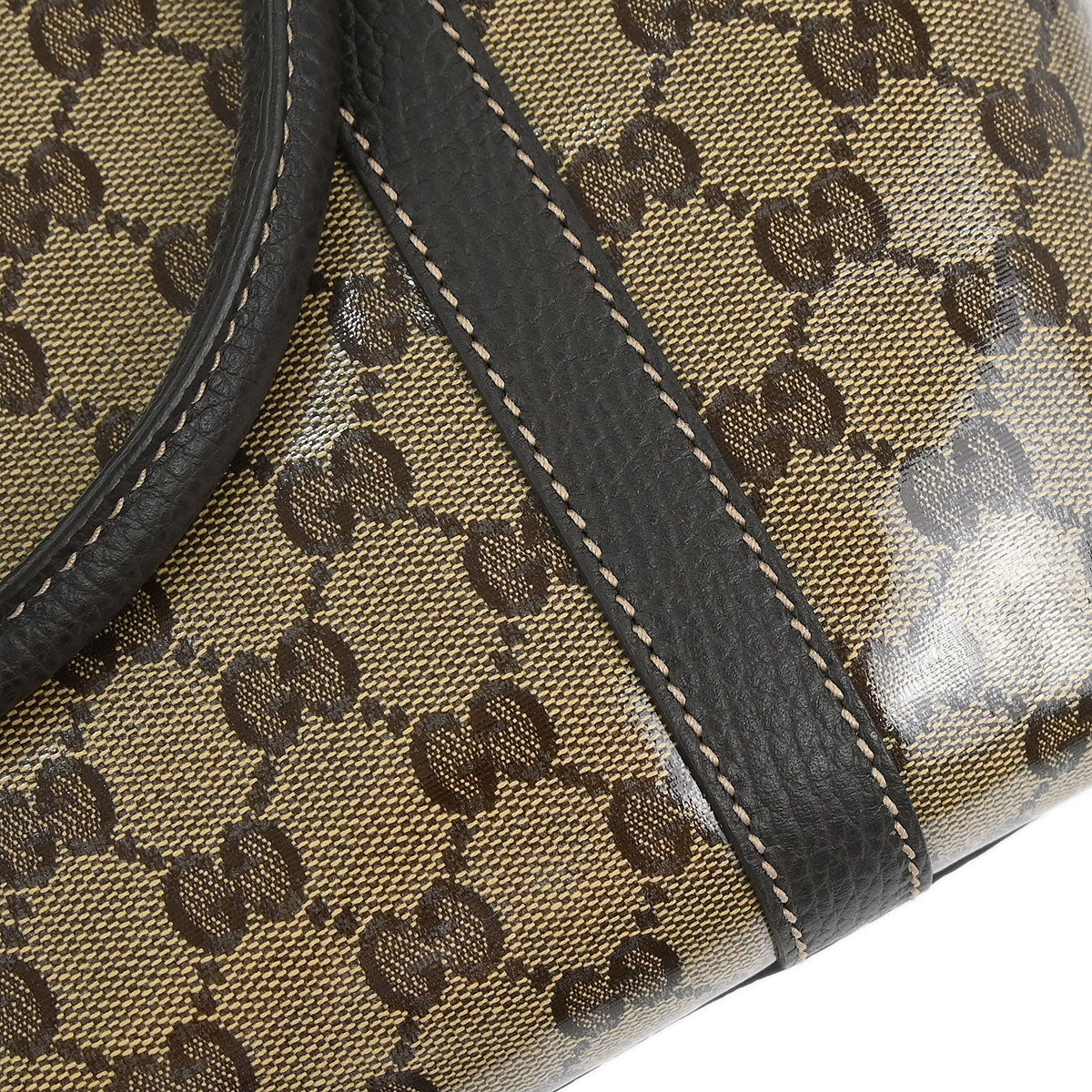 Gucci Brown PVC GG Charm Dome Satchel 2way Shoulder Handbag
