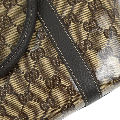 Gucci Brown PVC GG Charm Dome Satchel 2way Shoulder Handbag