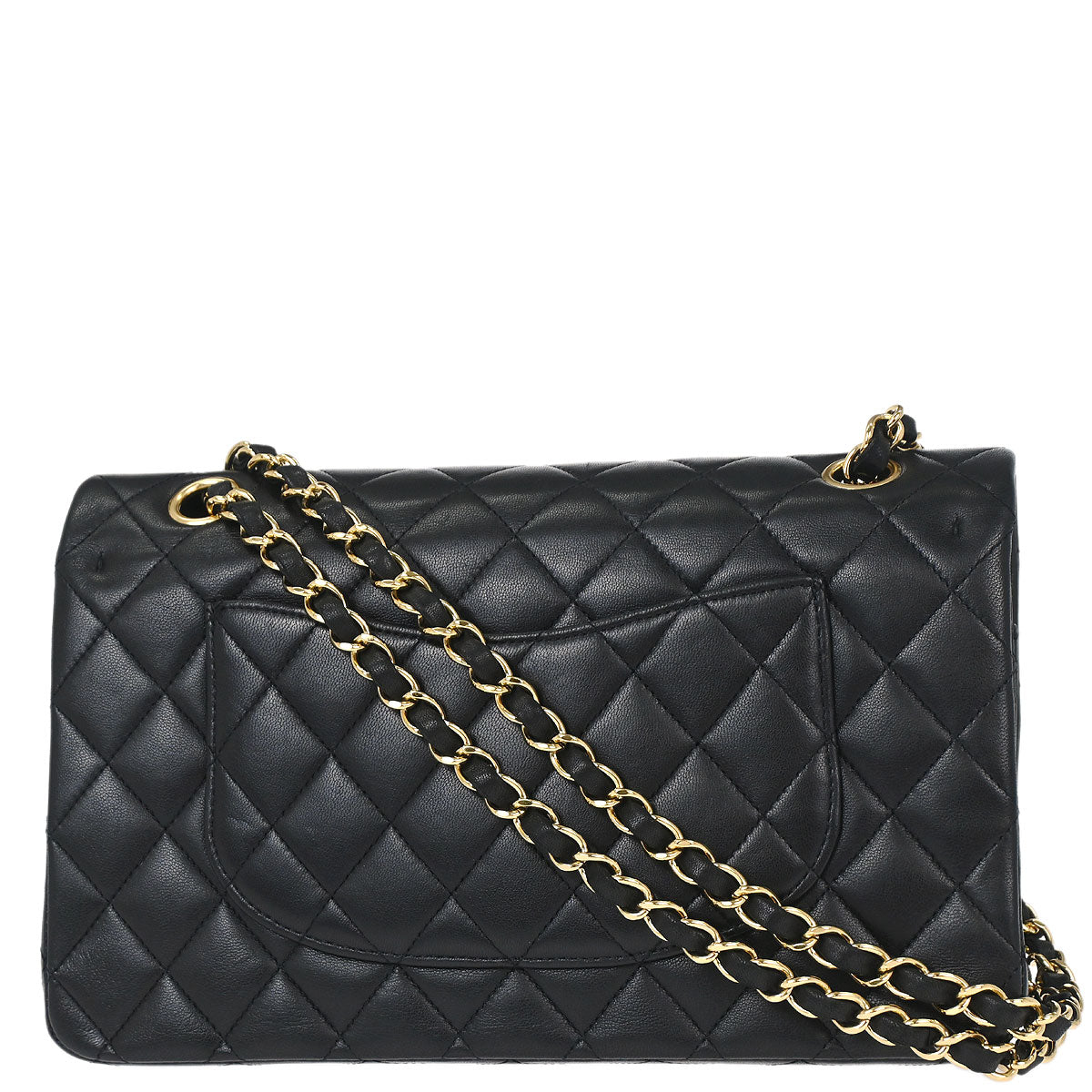 Chanel Black Lambskin Medium Classic Double Flap Shoulder Bag