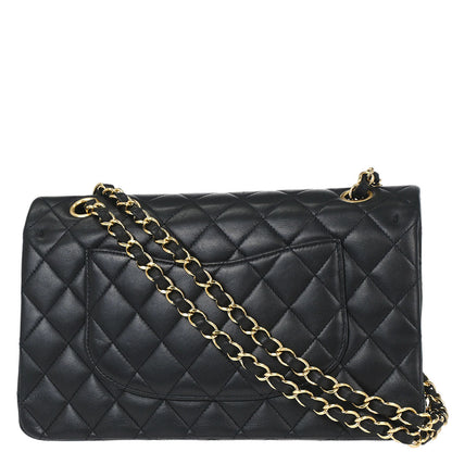 Chanel Black Lambskin Medium Classic Double Flap Shoulder Bag