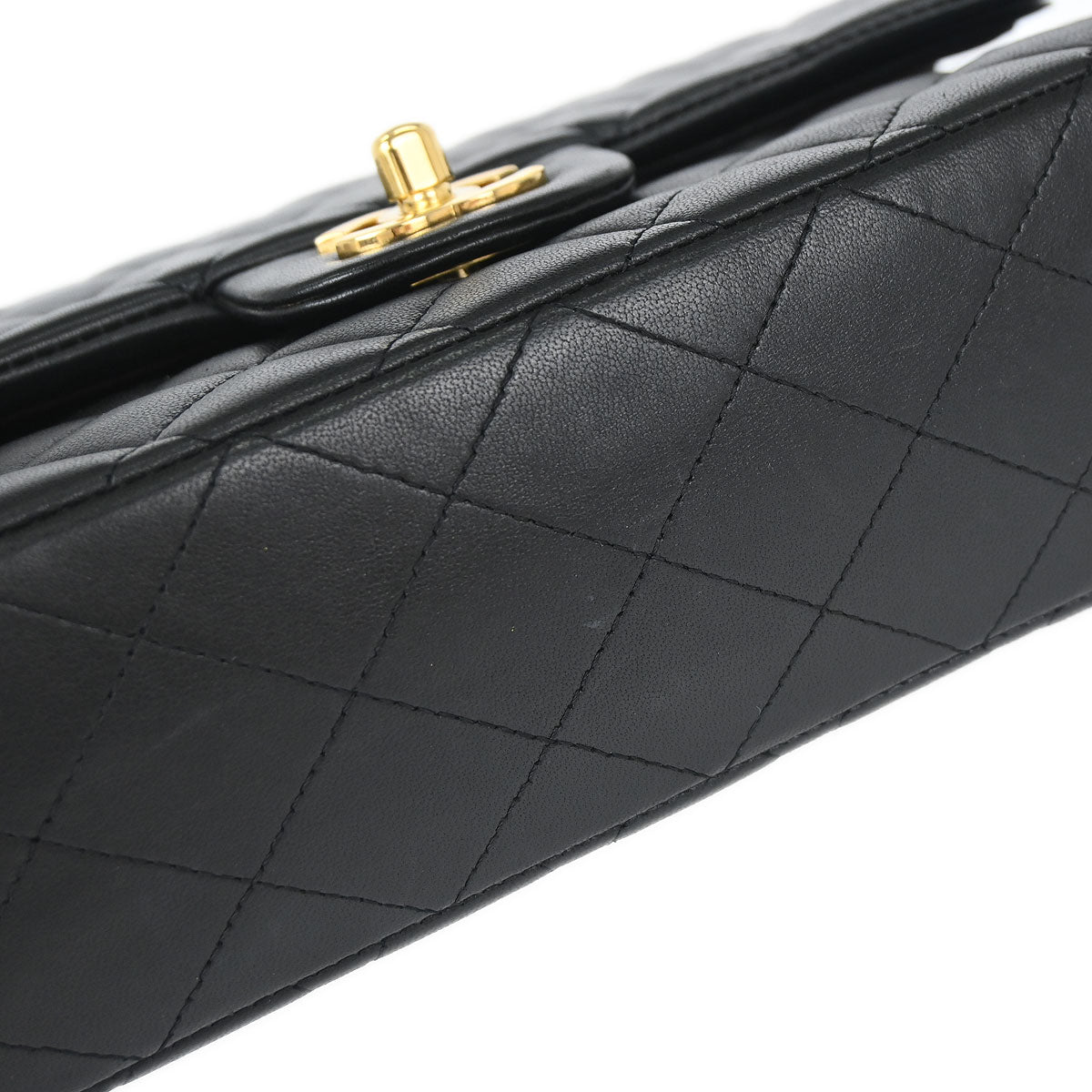 Chanel Black Lambskin Medium Classic Double Flap Shoulder Bag
