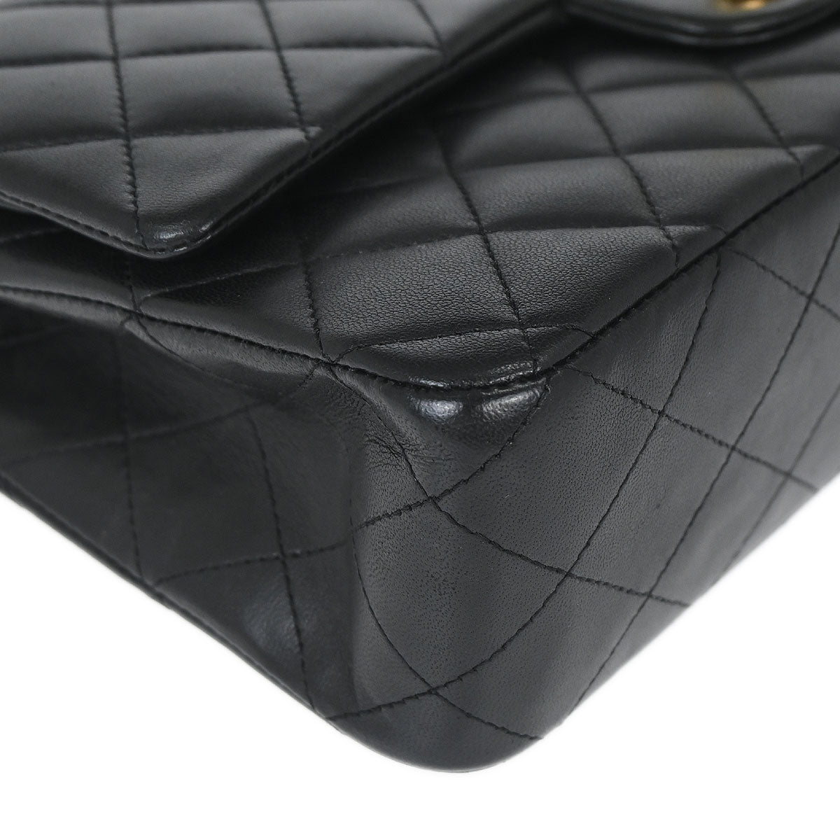 Chanel Black Lambskin Medium Classic Double Flap Shoulder Bag