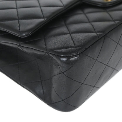 Chanel Black Lambskin Medium Classic Double Flap Shoulder Bag