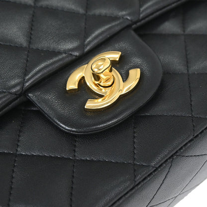 Chanel Black Lambskin Medium Classic Double Flap Shoulder Bag