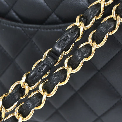 Chanel Black Lambskin Medium Classic Double Flap Shoulder Bag