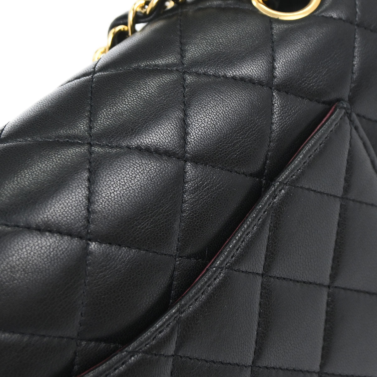 Chanel Black Lambskin Medium Classic Double Flap Shoulder Bag