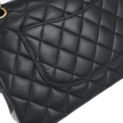 Chanel Black Lambskin Medium Classic Double Flap Shoulder Bag