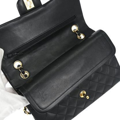 Chanel Black Lambskin Medium Classic Double Flap Shoulder Bag