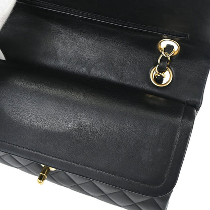 Chanel Black Lambskin Medium Classic Double Flap Shoulder Bag