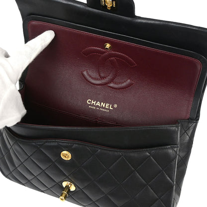Chanel Black Lambskin Medium Classic Double Flap Shoulder Bag