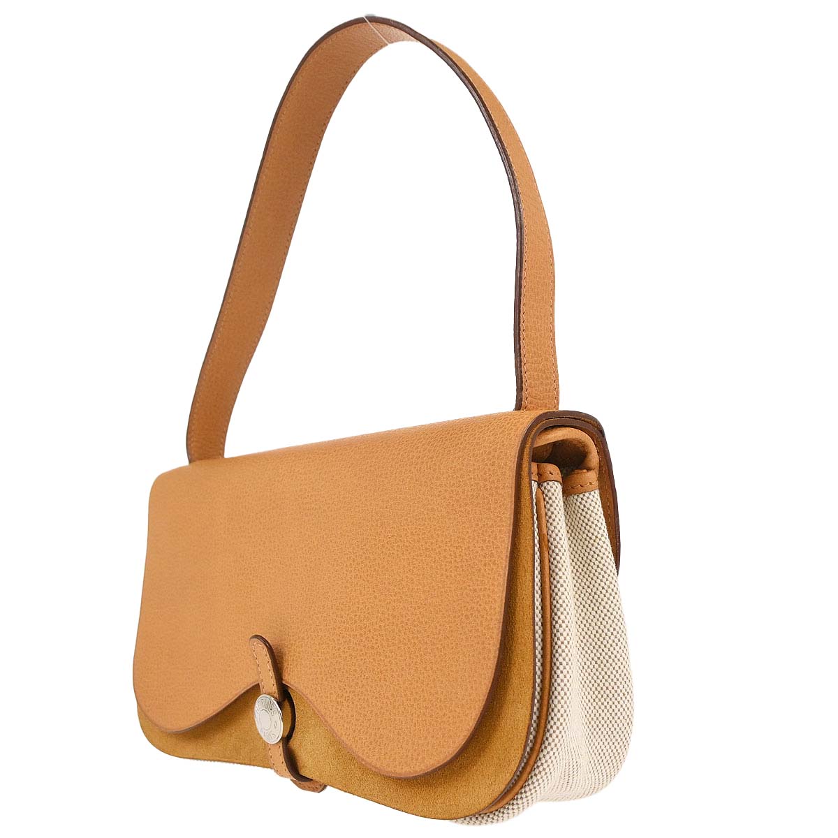 Hermes Natural Toile H Vache Liegee Sac Colorado PM Shoulder Bag