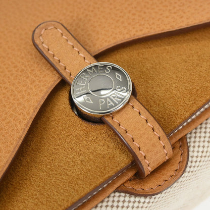 Hermes Natural Toile H Vache Liegee Sac Colorado PM Shoulder Bag