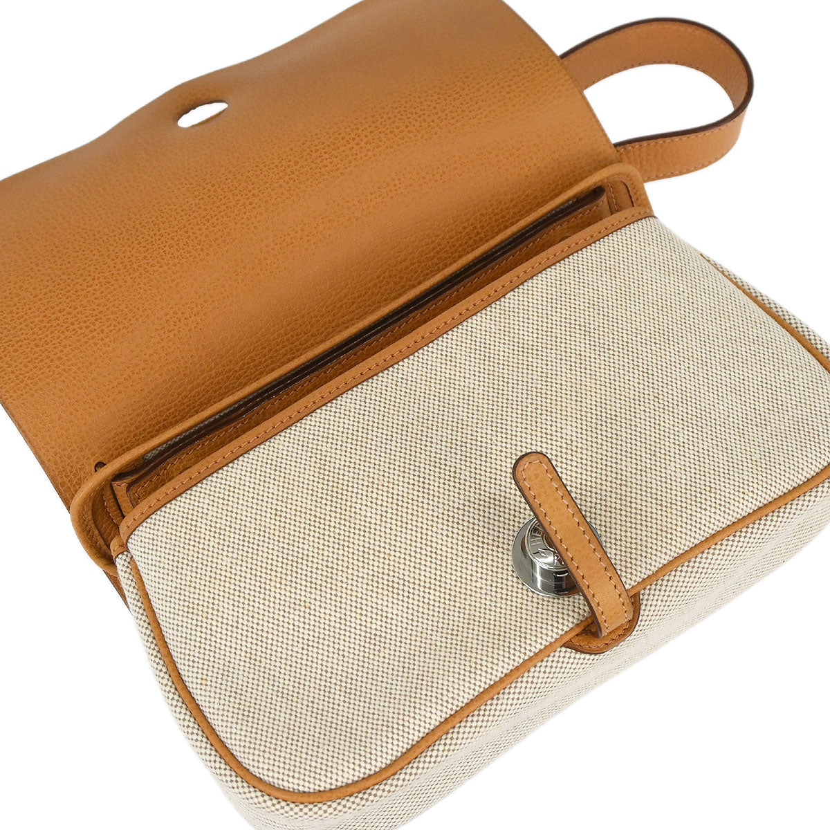 Hermes Natural Toile H Vache Liegee Sac Colorado PM Shoulder Bag
