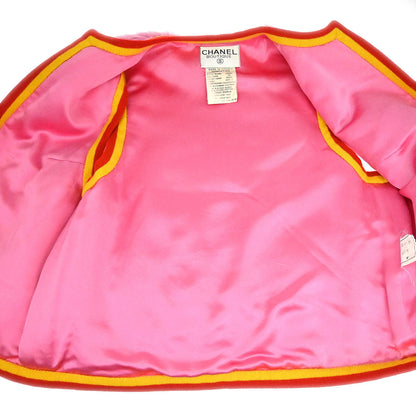 Chanel 1994 Single Breasted Jacket Vest Pink #40