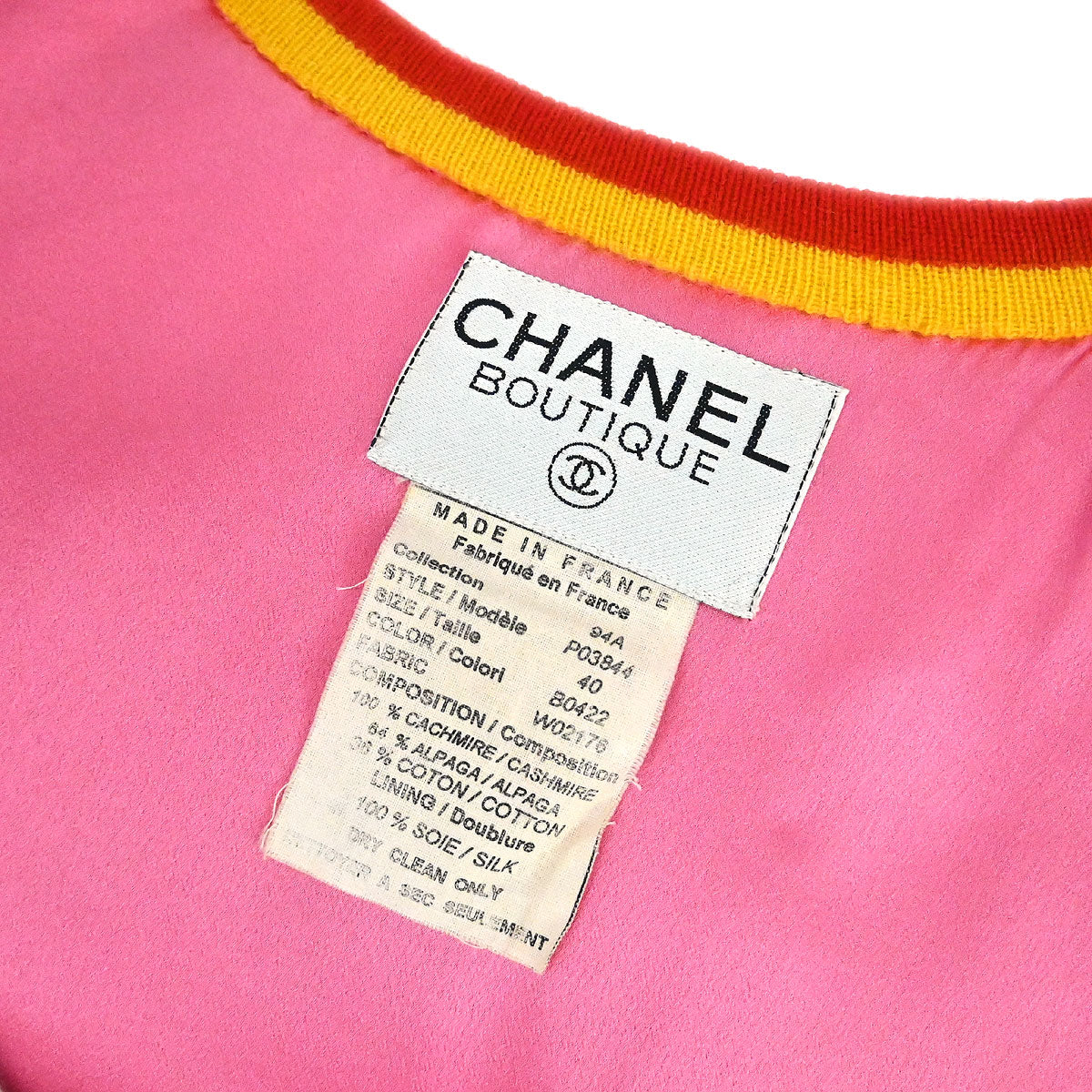 Chanel 1994 Single Breasted Jacket Vest Pink #40