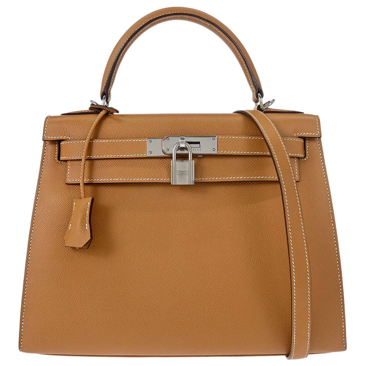 Hermes Natural Epsom Kelly 28 Sellier 2way Shoulder Handbag