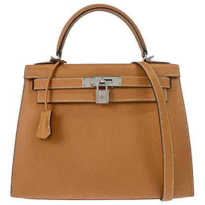 Hermes Natural Epsom Kelly 28 Sellier 2way Shoulder Handbag