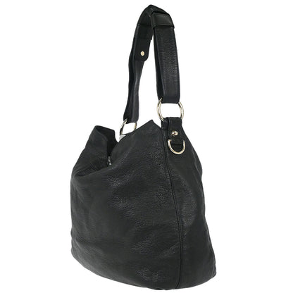 Gucci Black Leather G Wave Handbag