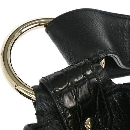 Gucci Black Leather G Wave Handbag