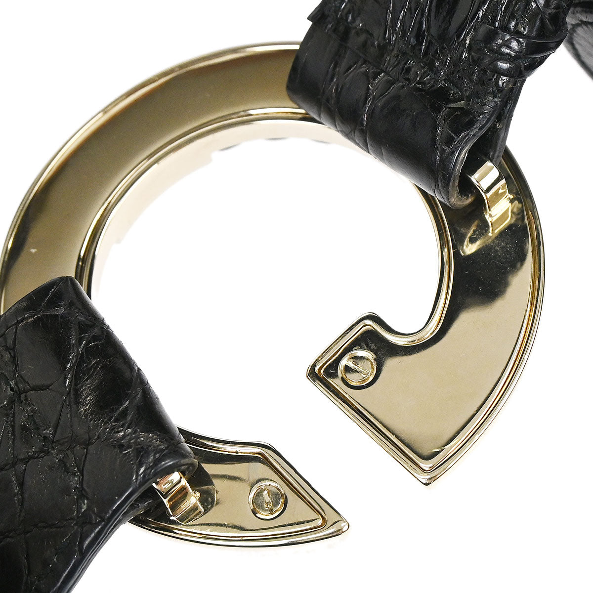 Gucci Black Leather G Wave Handbag