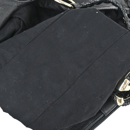 Gucci Black Leather G Wave Handbag