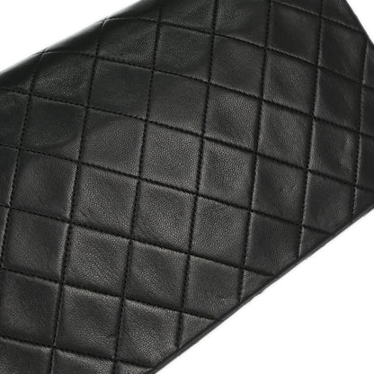 Chanel 1989-1991 Black Lambskin Turnlock Small Full Flap Shoulder Bag