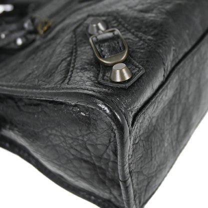 Balenciaga Black Goatskin City Mini Shoulder Handbag