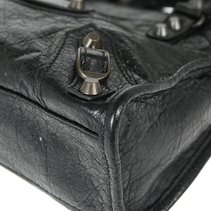 Balenciaga Black Goatskin City Mini Shoulder Handbag