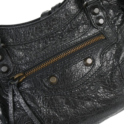 Balenciaga Black Goatskin City Mini Shoulder Handbag