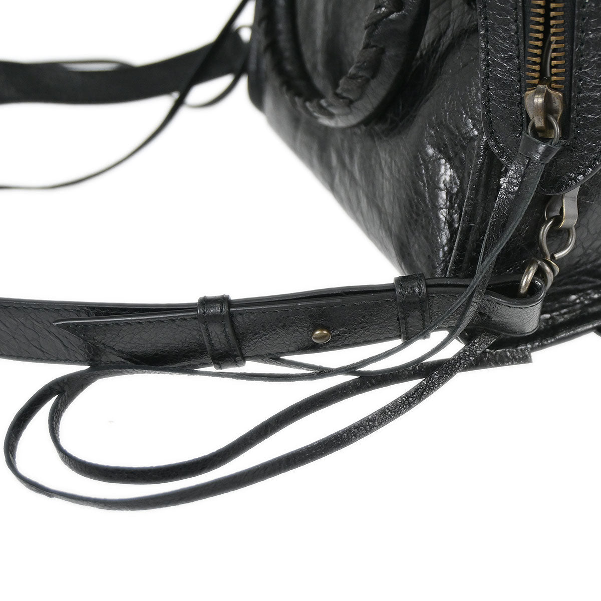 Balenciaga Black Goatskin City Mini Shoulder Handbag
