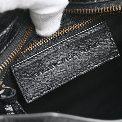 Balenciaga Black Goatskin City Mini Shoulder Handbag
