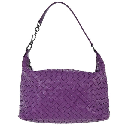 Bottega Veneta Purple Lambskin Intrecciato Handbag