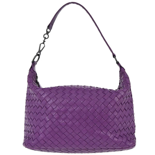 Bottega Veneta Purple Lambskin Intrecciato Handbag