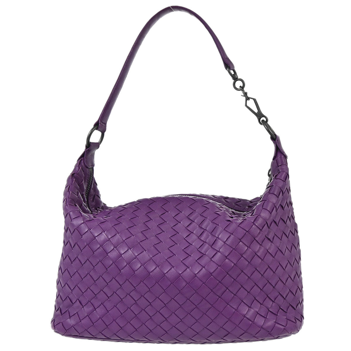Bottega Veneta Purple Lambskin Intrecciato Handbag