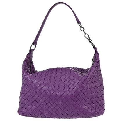 Bottega Veneta Purple Lambskin Intrecciato Handbag