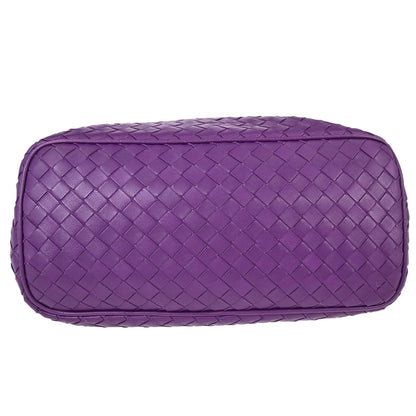 Bottega Veneta Purple Lambskin Intrecciato Handbag