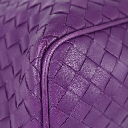 Bottega Veneta Purple Lambskin Intrecciato Handbag
