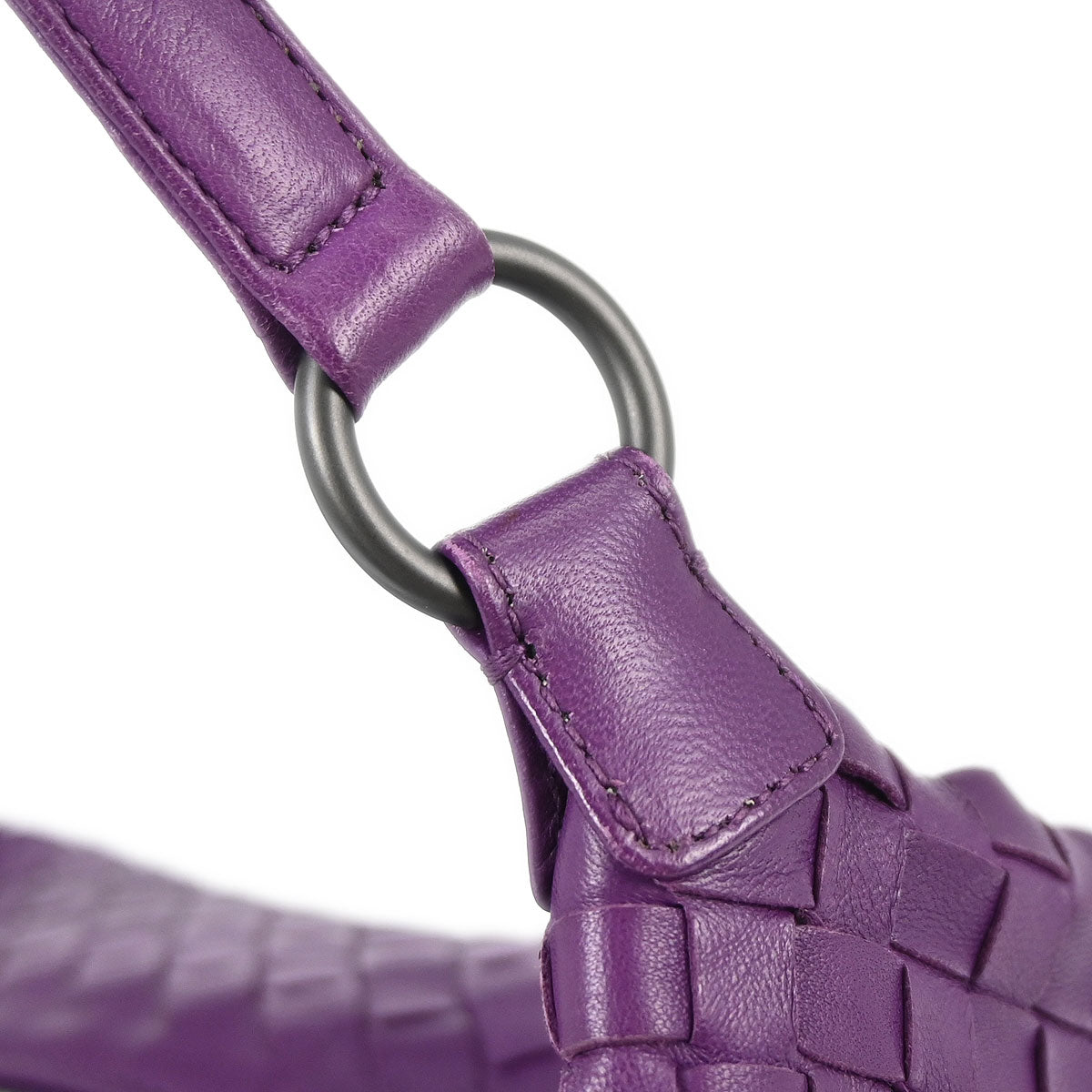 Bottega Veneta Purple Lambskin Intrecciato Handbag