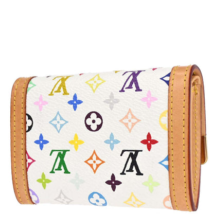 Louis Vuitton White Multicolor Porte Monnaie Plat Wallet M92657