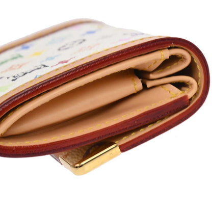 Louis Vuitton White Multicolor Porte Monnaie Plat Wallet M92657
