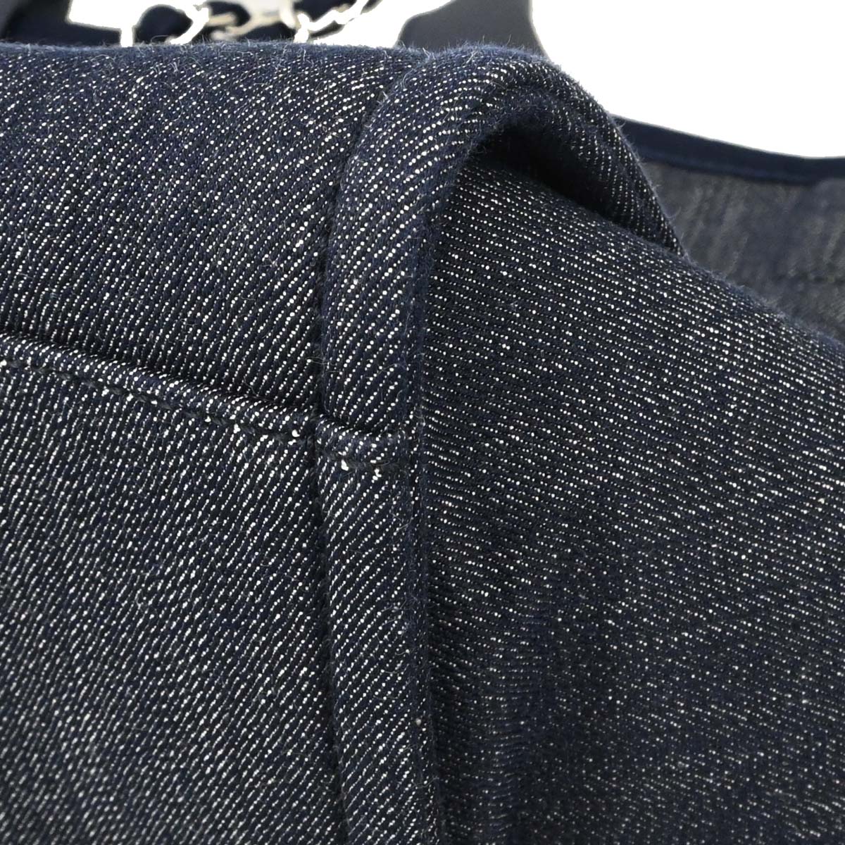 Chanel Navy Denim Medium Deauville 2way Shoulder Tote Handbag