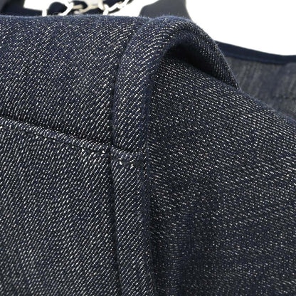 Chanel Navy Denim Medium Deauville 2way Shoulder Tote Handbag
