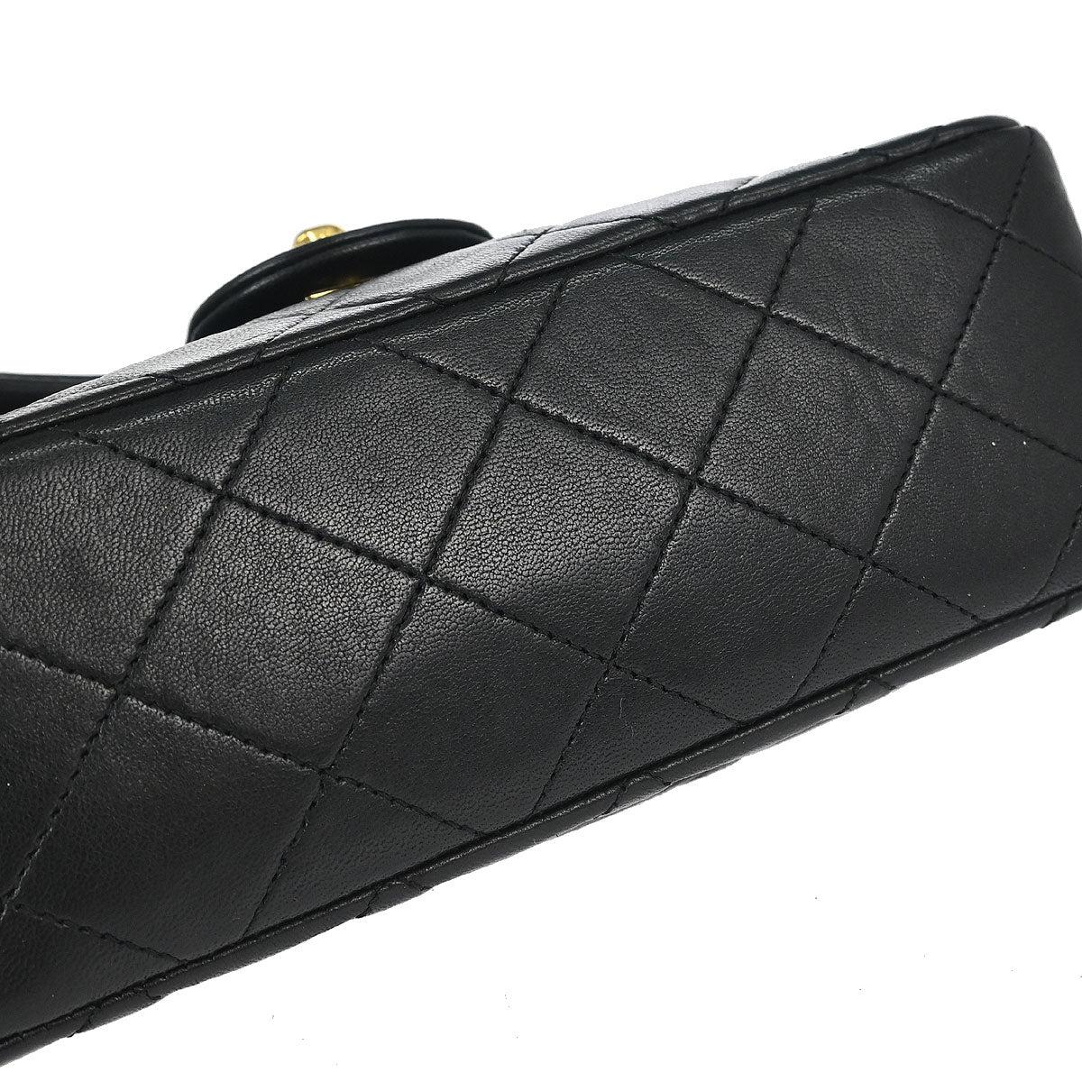 Chanel 1989-1991 Black Lambskin Mini Classic Square Flap Shoulder Bag 17