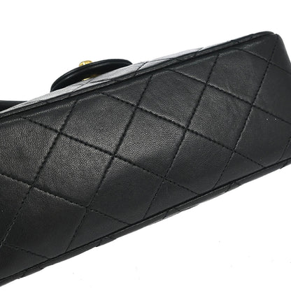 Chanel 1989-1991 Black Lambskin Mini Classic Square Flap Shoulder Bag 17