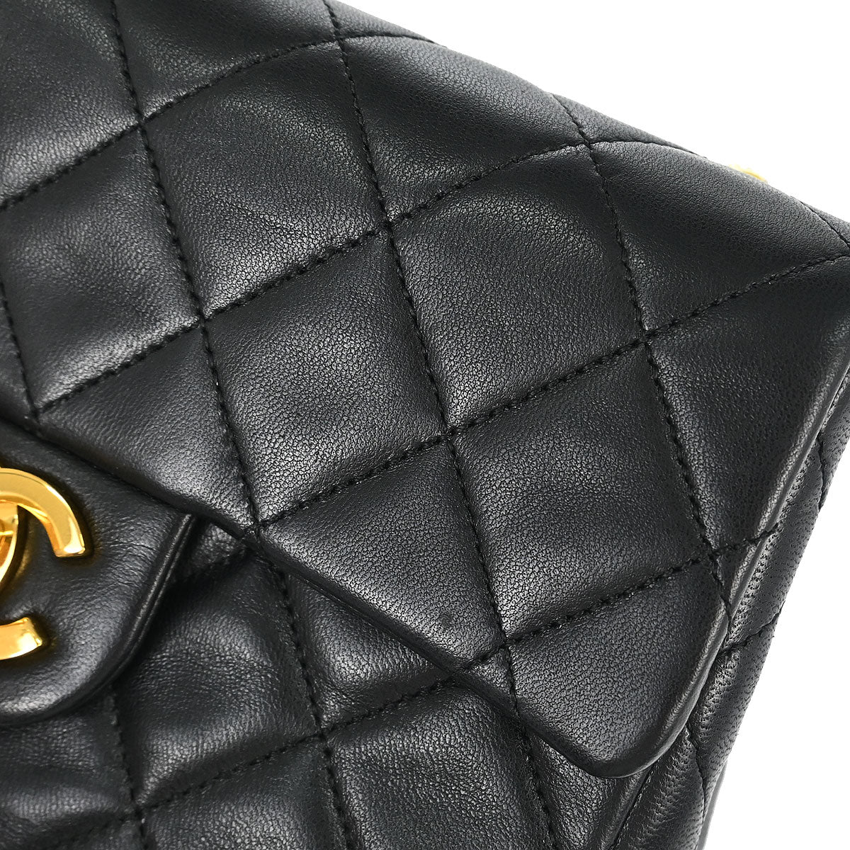 Chanel 1989-1991 Black Lambskin Mini Classic Square Flap Shoulder Bag 17