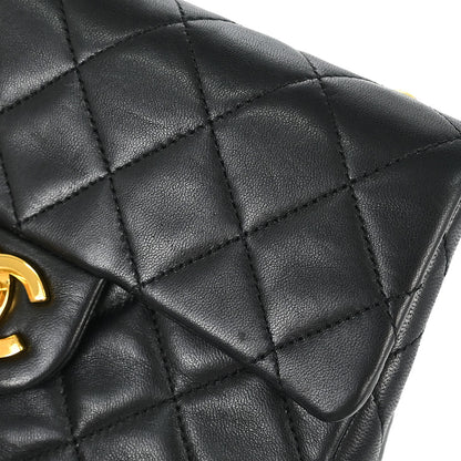 Chanel 1989-1991 Black Lambskin Mini Classic Square Flap Shoulder Bag 17