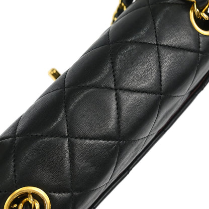 Chanel 1989-1991 Black Lambskin Mini Classic Square Flap Shoulder Bag 17