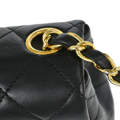 Chanel 1989-1991 Black Lambskin Mini Classic Square Flap Shoulder Bag 17