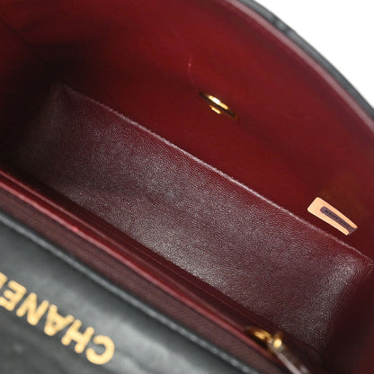 Chanel 1989-1991 Black Lambskin Mini Classic Square Flap Shoulder Bag 17