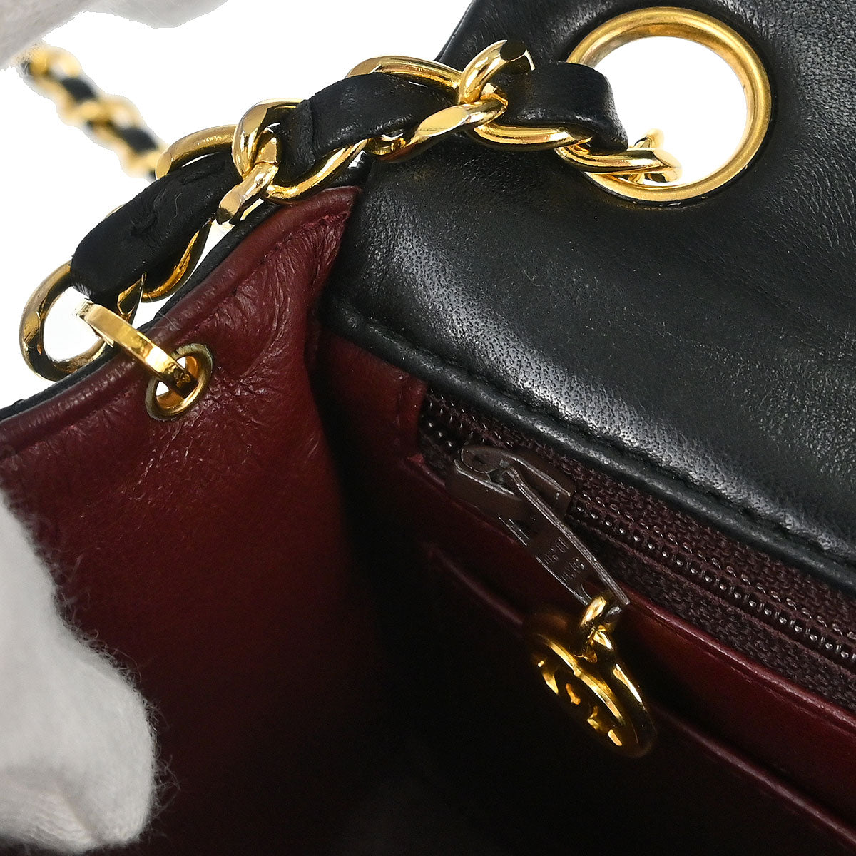 Chanel 1989-1991 Black Lambskin Mini Classic Square Flap Shoulder Bag 17